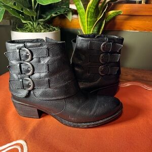 boc Black Ankle Boots with Strap Detail
